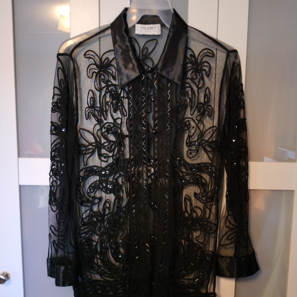 Black lacy dressy Blouse.